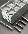 Pro Grade Carbide Turning Inserts 3Mm Grooving Tool Set For CNC Lathe, 10 Pack, DGN3003J DGN3003C DGN2002J DGN2002C IC908 in box