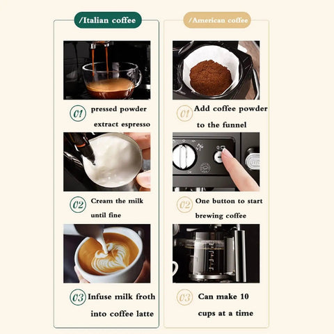 Serious Upgrade For Your Daily Grind With This 2 In 1 Coffee Maker And Espresso Machine showing Italian coffee brewing process.