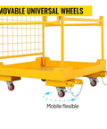 Heavy Hitter 36X36 Forklift Safety Cage With Foldable Man Basket 1200 Lb featuring movable universal wheels for easy transport.