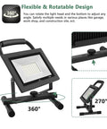 Beast 30W LED Work Light With 3000 Lumens And 6500K Daylight, adjustable floodlight showing 360-degree rotation feature