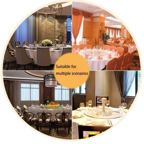 Dining tables with Tempered Glass Lazy Susan Turntable With Sturdy Aluminum Base And Built In Steel Bearings For Smooth Rotation