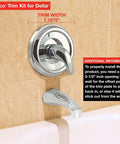 Brushed Nickel Delta Tub And Shower Trim Kit Replacement For Monitor 1300 To 1400 And MultiChoice 13 To 14 Series Faucets Plastic Construction