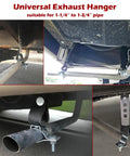 1 Pack Universal RV Exhaust Hanger And Tail Pipe Bracket for Generator Muffler Replacement showing installation under RV