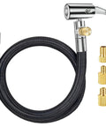 Heavy Duty 20 Inch Tire Inflator Hose With Self Locking Air Chuck Quick Release Button black braided hose with brass adapters