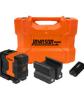 3 Dot Green Laser Level Self Leveling Kit With Magnetic Base Floor Mount And Hard Case For All Day Jobsite Use GreenBrite Technology 150 Ft Range IP64 Dust And Water Resistant Long Battery Life, orange case