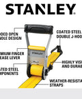 Heavy Duty Ratchet Strap 2 X 27 Feet Featuring A Tough As Nails 10000 Pound Rating with padded grip and durable double J hooks.