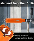 NINEROARS 3-inch orange wet diamond core drill bit mounted on a drill with water cooling hose