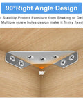 90-degree 50 pcs universal stainless steel furniture corner connector with screws for shelves and wood furniture reinforcement