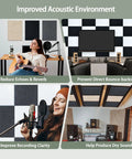 Thickened Felt Acoustic Panels 16X12 Inch Pack Of 6 Heavy Duty Sound Dampening Tiles enhancing a home studio acoustic environment.