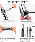 4Pcs self-centering hinge tapper core drill bit set with hex key for woodworking hinges.
