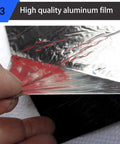 Heavy Duty Self Adhesive Roofing Felt Tape Cuts Through Asphalt Shingle Leaks In No Time Waterproof Underlayment Roll showing aluminum film detail.