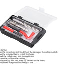 Open box displaying M14x1.5 Thread Repair Kit With Stainless Steel Inserts, HSS Drill And Tap, Auto Engine Block Repair tools
