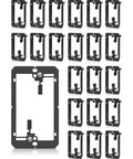22 Pack Single Gang Drywall Wall Plate Low Voltage Multipurpose Mounting Bracket Kit Black arranged in grid