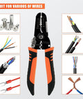 All-In-One Wire Stripper Tool 5 In 1 Pro Grade Pliers For Stripping, Cutting, Crimping, Clamping And Sharpening with wires