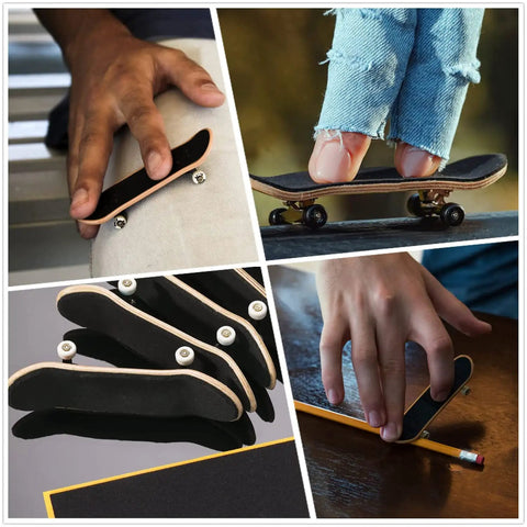 24 Pack Foam Grip Tape for Fingerboards 38x110mm Anti Slip PU Foam in use on mini skateboards