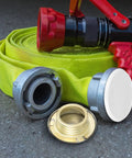 Rock Solid Iron Fire Sprinkler Cover Plate Concealer That Hides Those Bulky Heads Smooth Flush Fit For Walls Or Ceilings Built Like A Tank For Quick Install And A Crisp Look In Any Space 6 Pack with a fire hose and fittings.