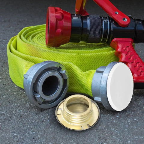 Rock Solid Iron Fire Sprinkler Cover Plate Concealer That Hides Those Bulky Heads Smooth Flush Fit For Walls Or Ceilings Built Like A Tank For Quick Install And A Crisp Look In Any Space 6 Pack with a fire hose and fittings.
