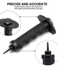 Close-up of 6 inch interchangeable handle from 14 Piece Hollow Hole Punch Kit For Gaskets, Leather And Foam, SAE And Metric Sizes