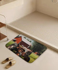 Thick Soft Absorbent Farm Tractor Bath Rug Mat With Non Slip Backing in modern bathroom setting