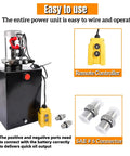 Beefy 12V DC Double Acting Hydraulic Dump Trailer Power Unit With 20 Quart Steel Reservoir, remote controller, SAE #6 connectors