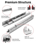 Heavy Duty 21 Inch Undermount Drawer Slides With Soft Close Full Extension Cabinet Hardware, showcasing precision connectors and steel construction.