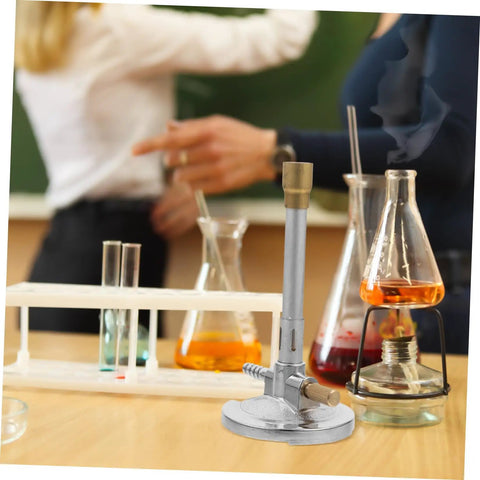 Bunsen Burner With Flame Stabilizer And Gas Adjustment, Zinc Alloy Build For Safe Heating And Sterilization in science lab