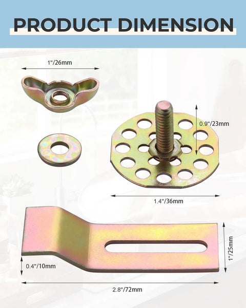 Built Tough Undermount Sink Clips 10 Pack Of Industrial Steel Clamps For Kitchen Bath Vanity Install Premium bracket mounting kit dimensions shown.