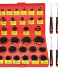 Viton O Ring Kit 390 Piece Set With 30 Sizes Metric Assortment Of High Temperature FKM Seals in red box with tools