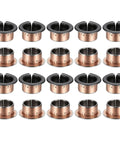 60 Pack Flanged Sleeve Bearings, 12Mm Bore X 14Mm Od X 9Mm Length, Self Lubricating Sintered Bronze Bushings arranged neatly for industrial use.