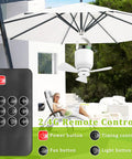 2 In 1 Camping Fan And LED Lantern For Outdoors Portable Hanging Ceiling Fan With Light and remote under a patio umbrella