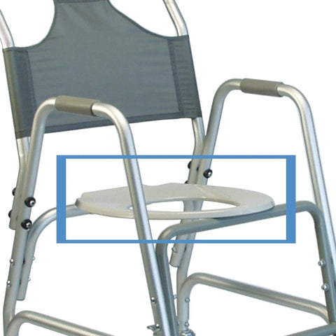 Replacement Toilet Seat For Shower Transport Chair Fits 7910A1 And 7915A showing ergonomic comfort seat attachment.