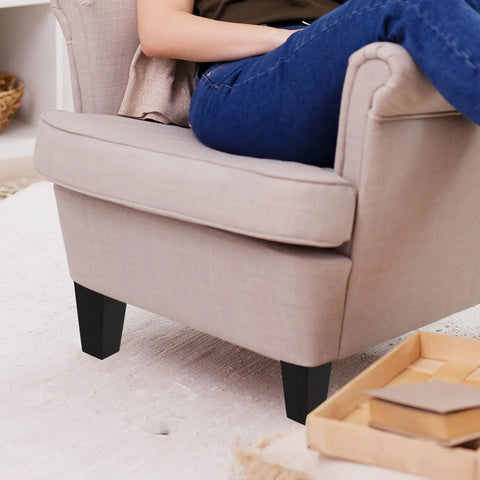 Sturdy Wood and Iron Furniture Legs Replacement Set Black Easy to Install 4 Pack for Sofas Coffee Tables and Chairs under chair