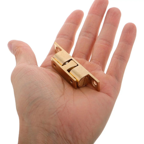 Copper Ball Catch Door Latch Set for Boats and Yachts in hand, showing size and copper material, marine cabinet hardware