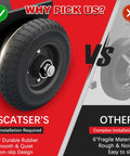Comparison of Beefy 8 Inch Panel Dolly Cart rubber wheel with another model, highlighting durability and smooth operation.