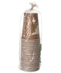 Compostable 32oz Lined Paper Bowls Case Of 500 stack in clear bag, brown round takeout bowls