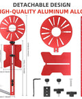 5 In 1 Router Circle Jig And Milling Groove Bracket For Woodworking Dope Aluminum Router Guide, red parts, measurement details