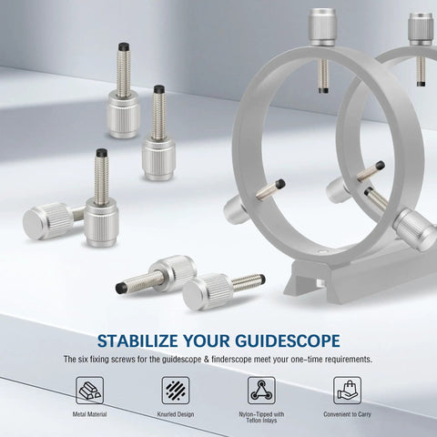 Six Pack M5 Threaded Telescope Finderscope And Guidescope Ring Screws With Durable Nylon Tips And Teflon Inlay with ring mount