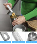 Person using Three Piece Stainless Steel Measuring Spoons Set For 1 Teaspoon 5ml Precise Cooking And Baking No Guesswork For Spices