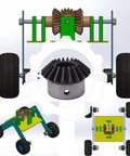 Two Pack Bevel Gear Set 20 Teeth 2 Module Tapered Pinion Gears For Machinery And Transmission with diagram