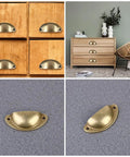 Vintage Shell Shape Cupboard Door Handles 16 Piece Set For Kitchen Cabinets And Wardrobe Drawers Metal Pulls Antique Drawer Hardware