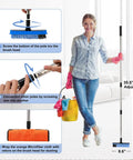 Assembly instructions for Long Handle V Shaped Grout Scrub Brush with Built In Squeegee Edge for easy cleaning.