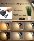 Cordless Led Wall Lamp For Bedroom With Touch Control Battery Operated Night Light, 3 Color Temperatures, Brightness Options