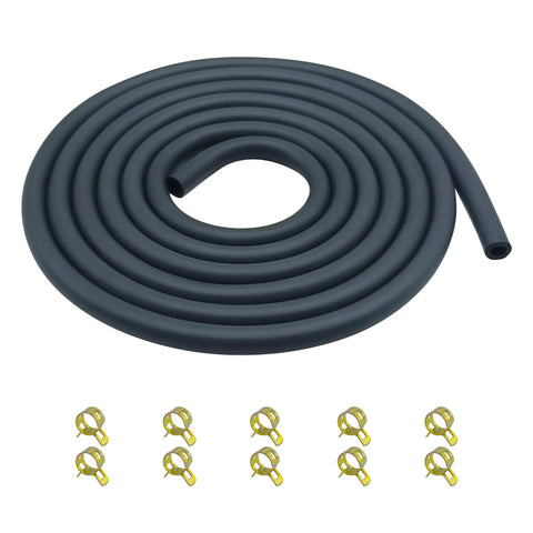 3/16 Inch Fuel Line Hose Set With 10 Clamps Rubber Gas Tubing for ATV Go Karts Mini Bikes and Small Engines Generators 6.6 Ft Long Compatible With Honda GX 100 270 Series