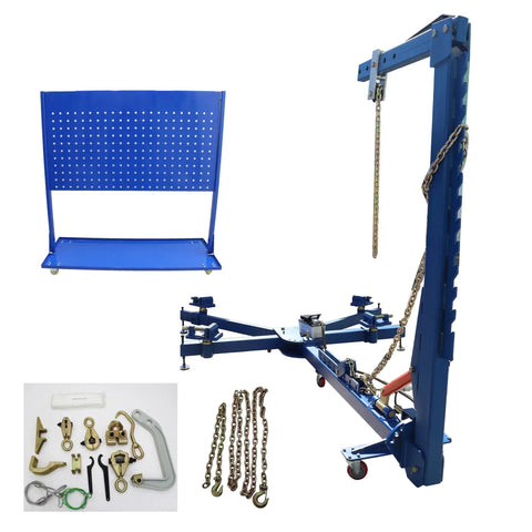 Beefed-Up 10 Ton Hydraulic Auto Frame Straightener And Beam Alignment Machine with chains and tool cart for body repair
