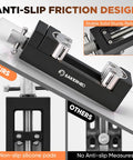Heavy Duty Fractal Vise, Self Adjusting Drill Press Bench Clamp That Locks Flat Round Or Irregular Pieces Freakin Tight showing anti-slip design