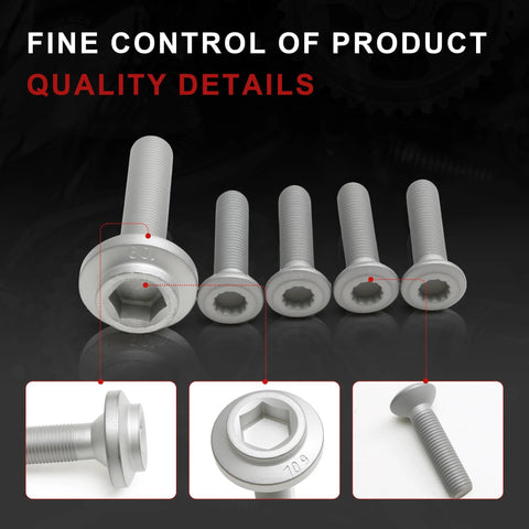 Wheel Hub Bearing Axle Bolt Kit Compatible With Audi A4 Quattro A5 A6 A7 A8 Q5 R8 And Porsche Macan 95B 2014 2018 in metal, various sizes