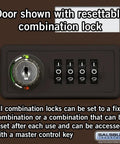 Recessed Cell Phone Locker Featuring Fifteen Spacious Compartments And Foolproof Resettable Combo Locks Built To Safely Stash Your Tech In Durable Bronze Finish For Everyday Hustle, showing resettable lock detail.