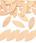 Premium 100 Pack Beech Wood Joiner Biscuits scattered, oval wooden slots for furniture framing and cabinet assembly.