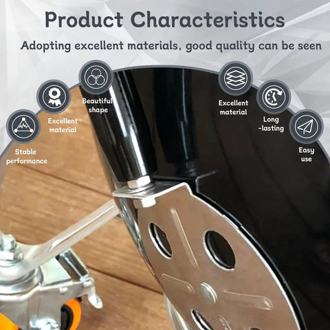 Close-up of 4 Pcs Revolving Handwheel Handles With M6 Male Threaded Stem Zinc Alloy Steel Powder Coated Black Finish