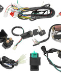 Stator Coil CDI Wiring Harness For 4 Stroke ATV KLX 50cc 70cc 110cc 125cc Quad with full loom components displayed